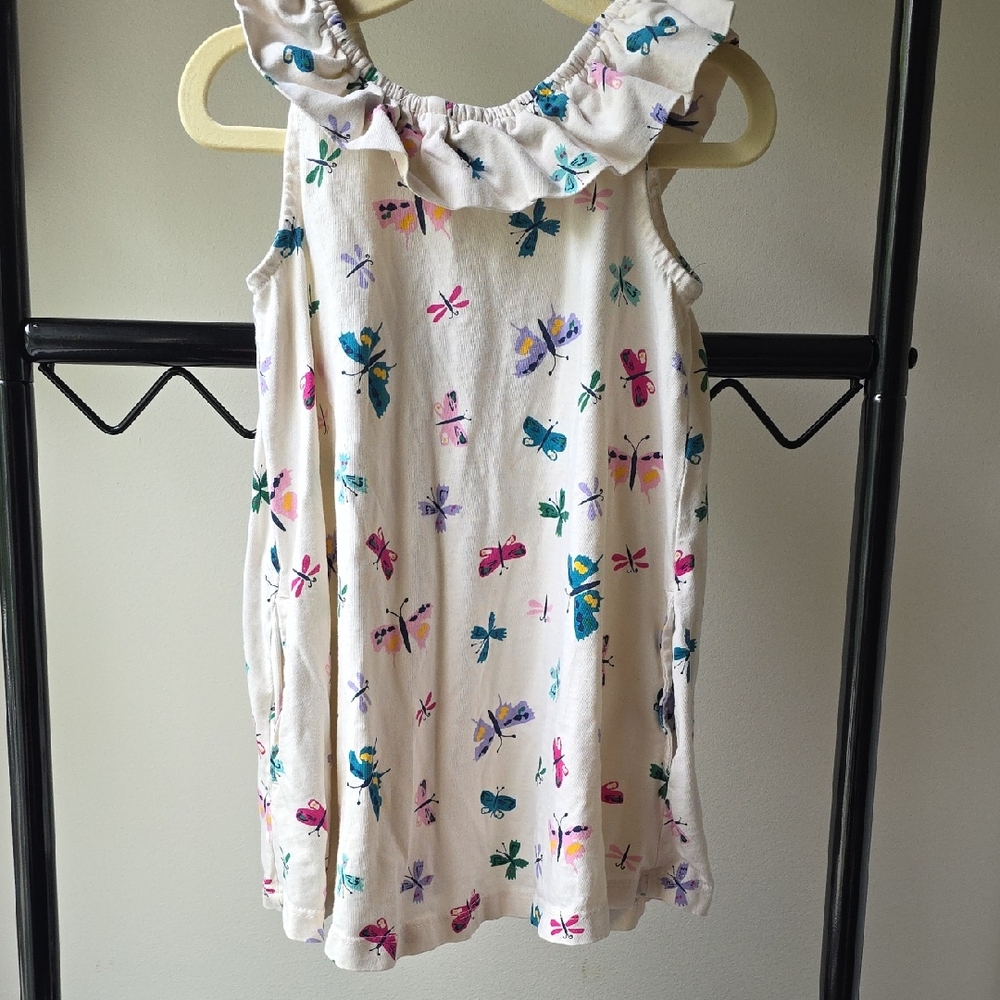 Hanna Andersson White Ruffled Tie Front Sundress
